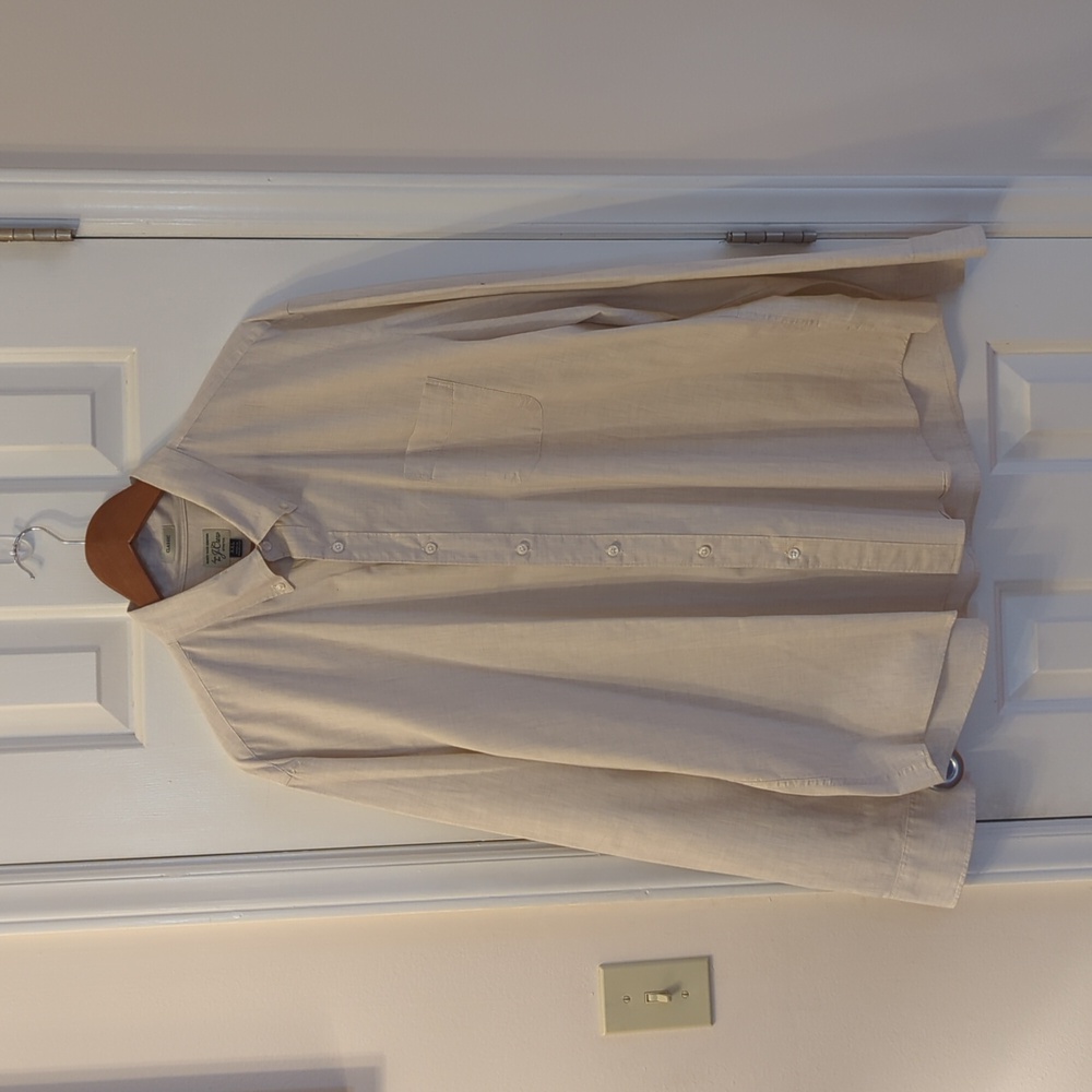 J. Crew Men's Beige Button-Up Shirt